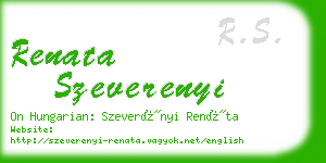 renata szeverenyi business card